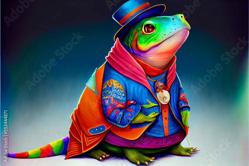 Generative AI abstract render of an anthropomorphic fantasy creature