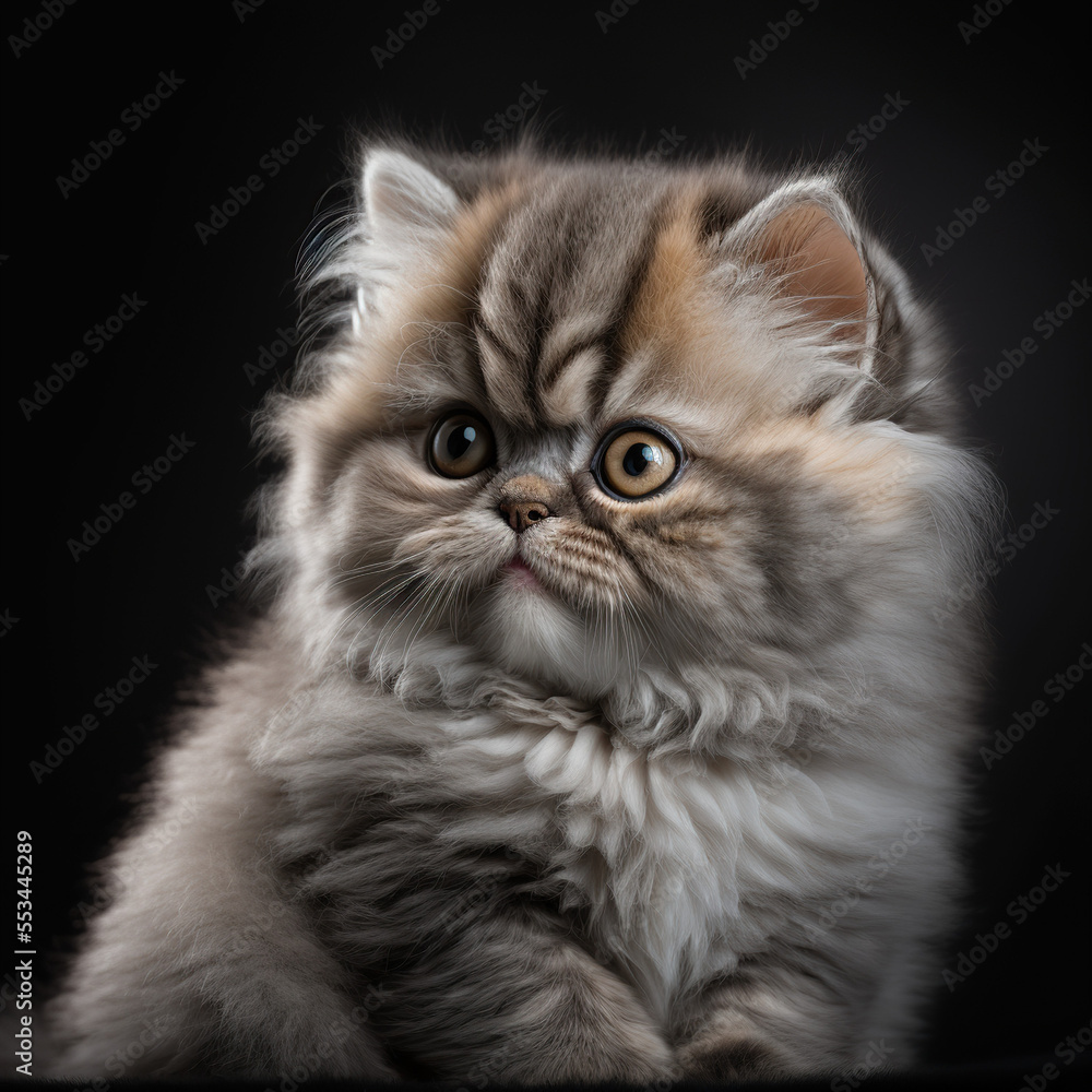 closeup portrait of a persian kitten