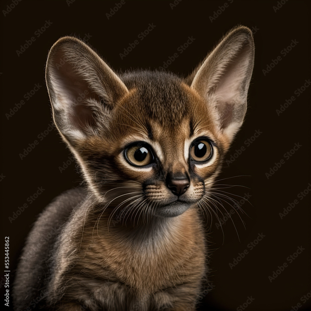 closeup portrait of an abyssinian kitten
