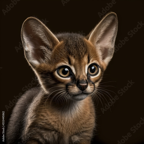 closeup portrait of an abyssinian kitten