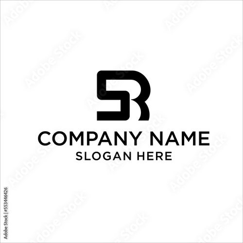 SR Letter Logo Design with Creative Modern Trendy Typography and Black Colors.