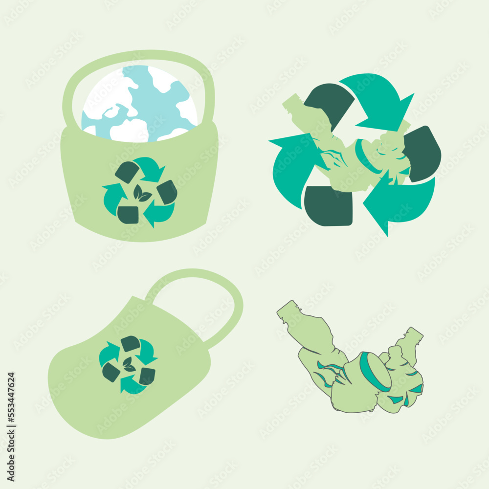 go green reduce, reuse, recycle design banner background, go green ...