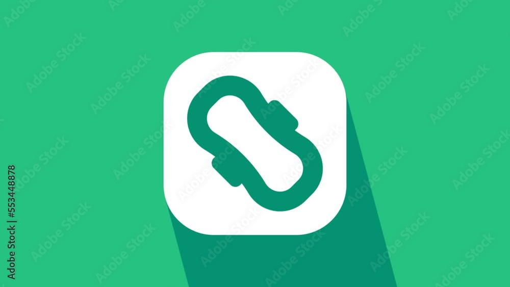 White Menstruation and sanitary napkin icon isolated on green background. Feminine hygiene product. 4K Video motion graphic animation White Menstruation and sanitary napkin icon isolated on green background. Feminine hygiene product. 4K Video motion graphic animation