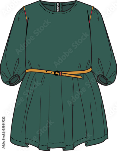 KIDS AND TEEN GIRLS DRESS VECTOR SKETCH