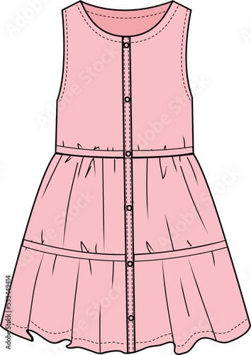 KID GIRL WEAR PATCH WORK DRESS VECTOR
