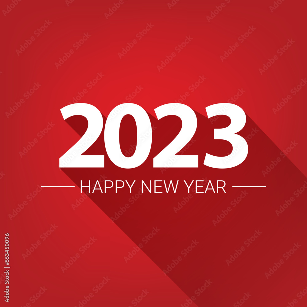 2023 Happy new year creative design background or greeting card with text. Vector 2023 new year numbers isolated on red background 2023 Happy new year creative design background or greeting card with text. Vector 2023 new year numbers isolated on red background