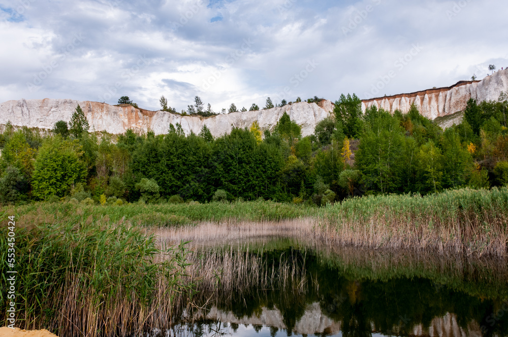 Summer landscape: a lake in a former pit called the White Well near the city of Voronezh