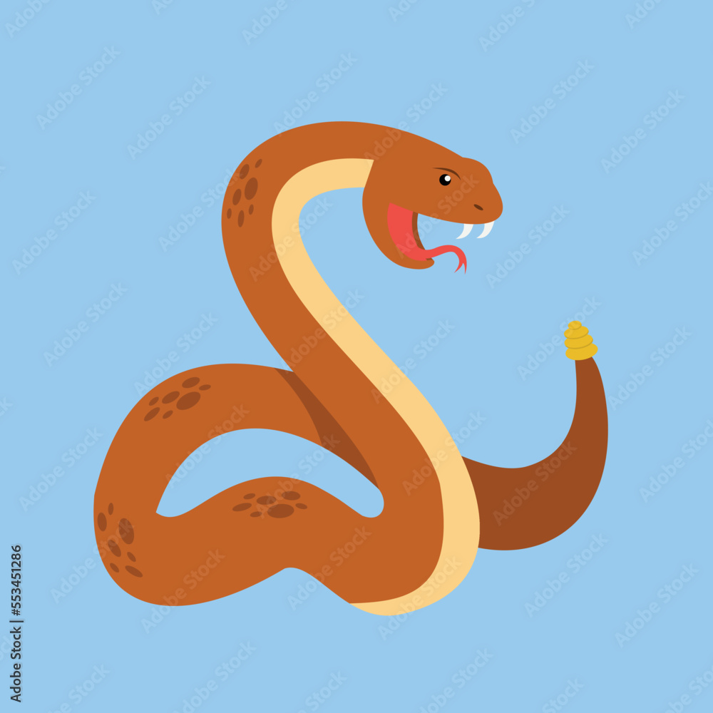Rattlesnake up - illustration, vector, cartoon Rattlesnake up - illustration, vector, cartoon