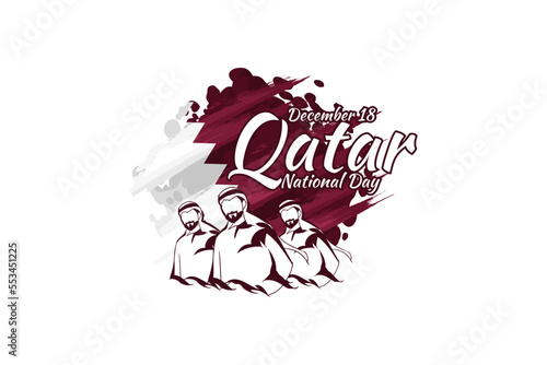 December 18, Qatar National Day Vector Illustration. Suitable for greeting card, poster and banner.