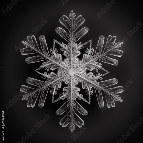 snowflake isolated on black background. Winter design