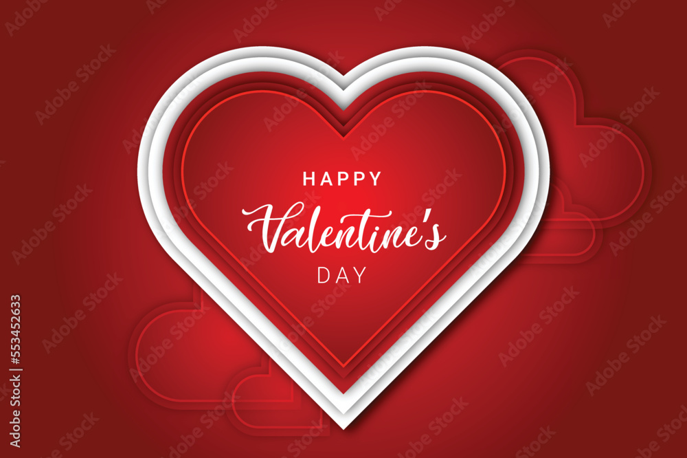 Happy valentines day celebration design with heart shape