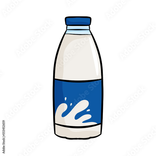 Outline bottle of milk with cap