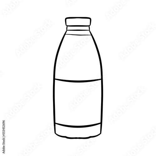 Bottle of milk contour vector illustration