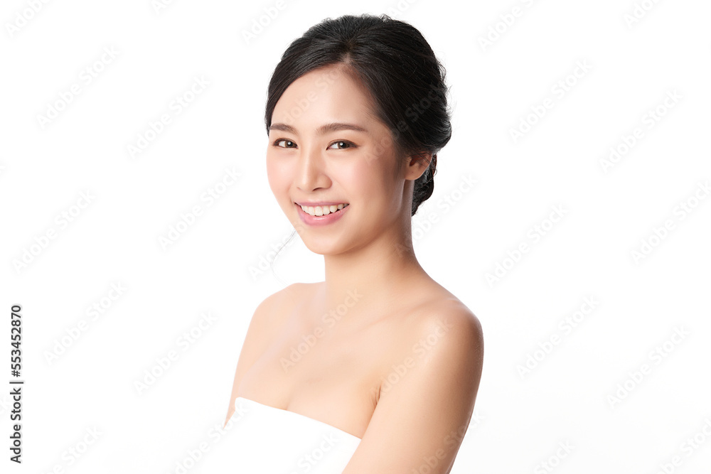 Beautiful young asian woman with clean fresh skin on white background, Face care, Facial treatment, Cosmetology, beauty and spa, Asian women portrait. Beautiful young asian woman with clean fresh skin on white background, Face care, Facial treatment, Cosmetology, beauty and spa, Asian women portrait.