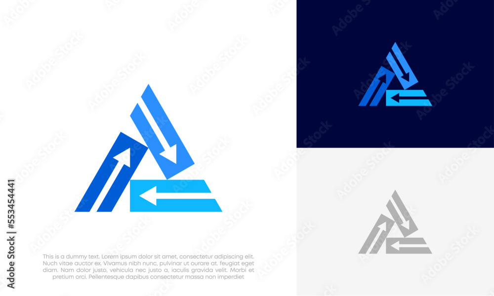 triangle with arrow logo design vector triangle with arrow logo design vector