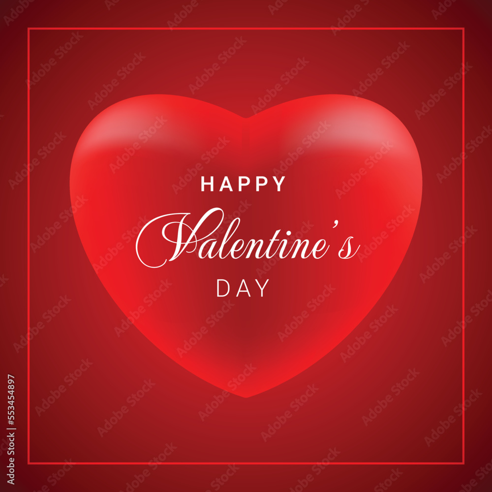 Valentine day Celebration social media post design with red heart