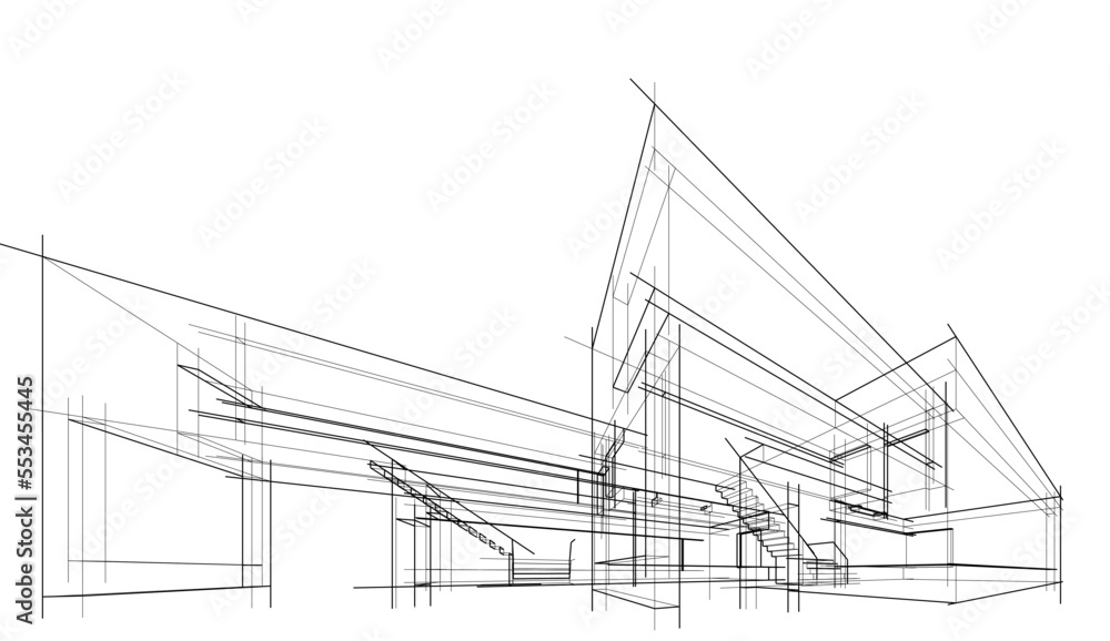 architectural sketch of a house architectural sketch of a house