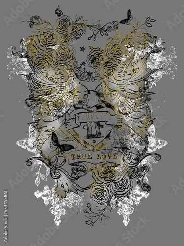 Abstract design print on plain ground