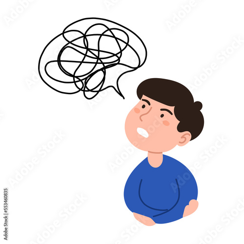 Thoughtful man.Think of solution, critical thinking to solve problem, concentration or philosophy, skeptical or rational concept, thoughtful businessman sitting like thinker. Creative person thinking
