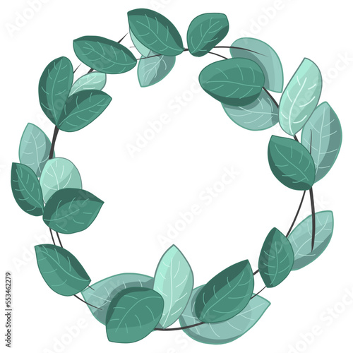 Eucalyptus circle border with branches and leaves