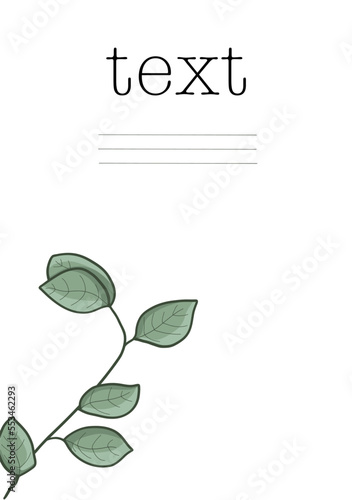 Eucalyptus Greeting text card white background