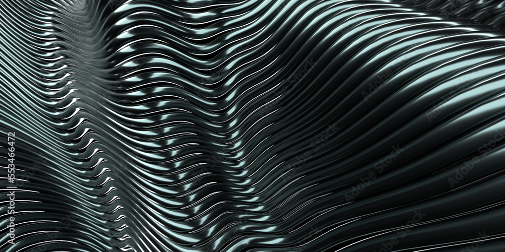 Abstract waves 3D rendering background