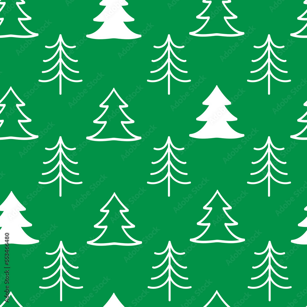 Vector Christmas trees seamless pattern background. Perfect for fabric, scrapbooking, wallpaper projects.