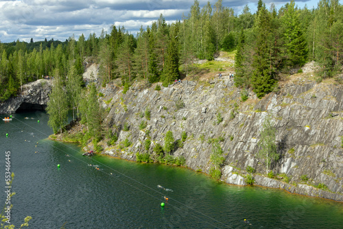 Marble canyon in the mountain park Ruskeala, Karelia, Russia