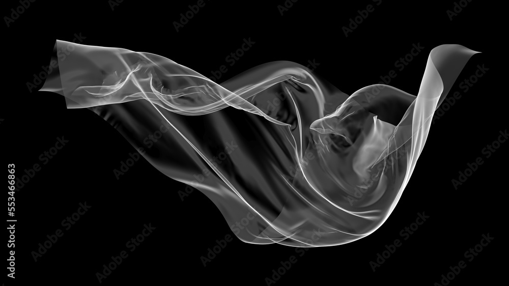 Fototapeta premium White fabric textile on wind. cloth fluttering