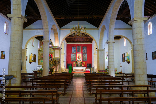 Interior of the Church of Our Lady of La Candelaria in La Oliva, a rural town in the north of Fuerteventura in the Canary Islands, Spain