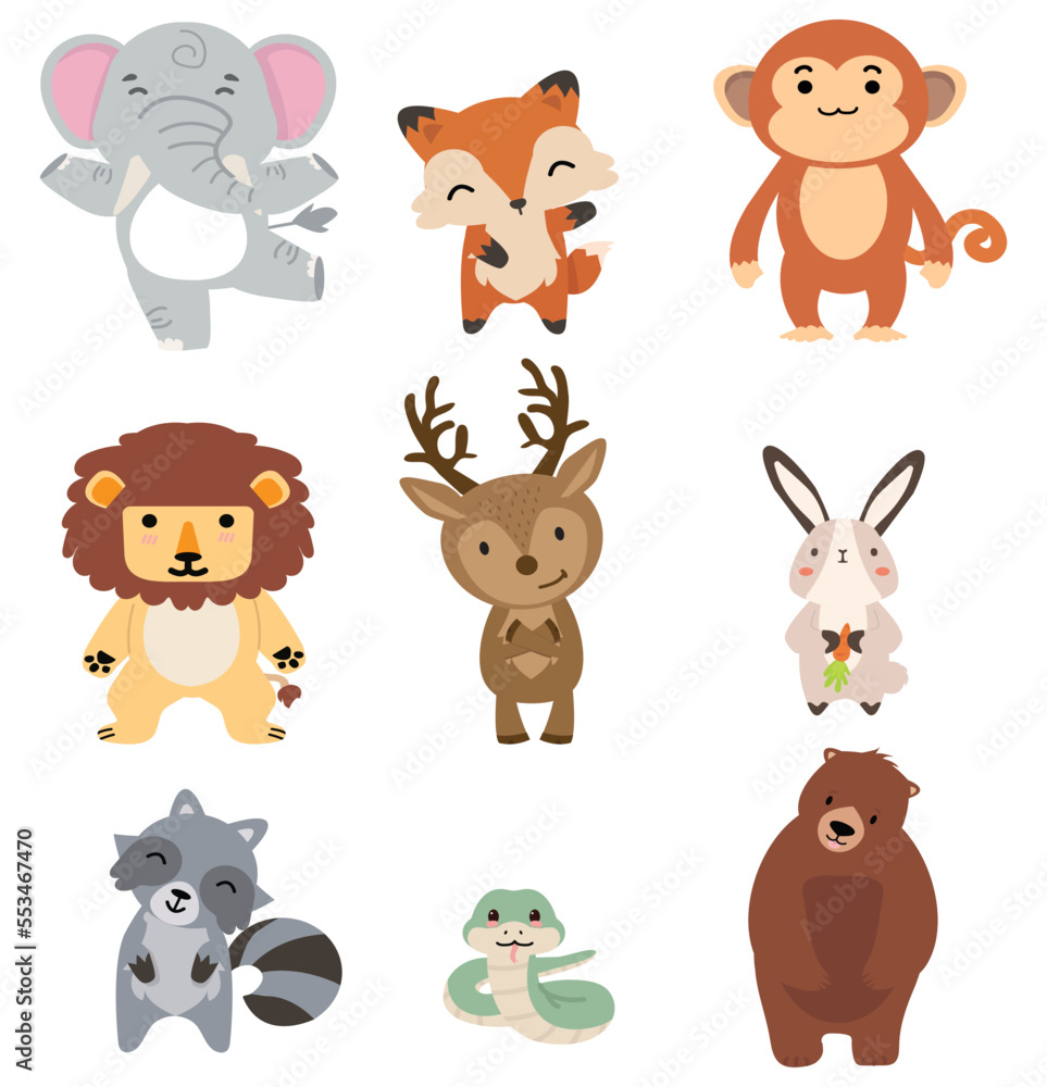 Collection Of Cute Animals Design Collection Of Cute Animals Design