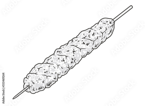 Meat kebab colorful element detailed