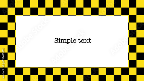 black and yellow square frame for text