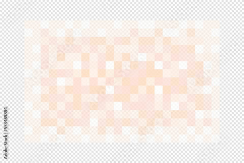 Beige pixel texture. Censor blur effect on transparent background. Skin toned mosaic pattern hiding face, naked body, text or another unwanted, prohibited or privacy content