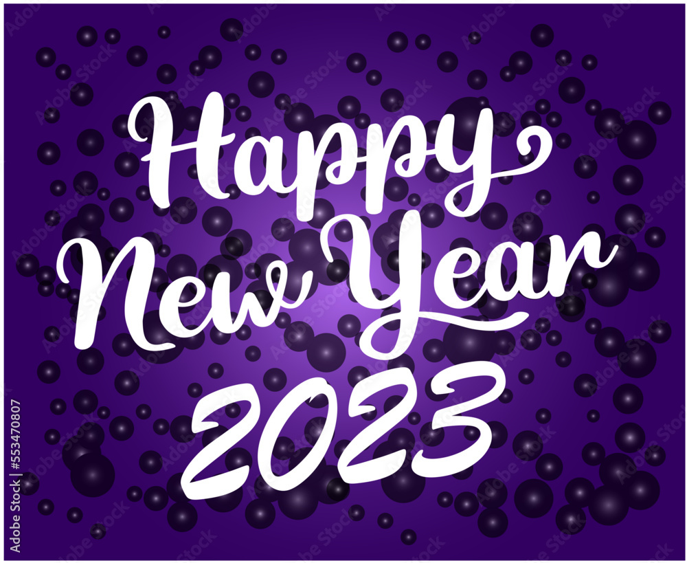 2023 Happy New Year Holiday Illustration Vector Abstract White With Purple Gradient Background