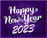 2023 Happy New Year Holiday Illustration Vector Abstract White With Purple Gradient Background