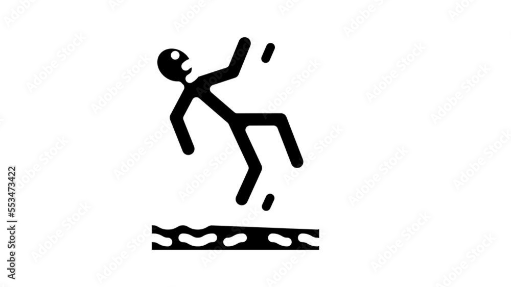 falling water man accident glyph icon animation falling water man accident glyph icon animation