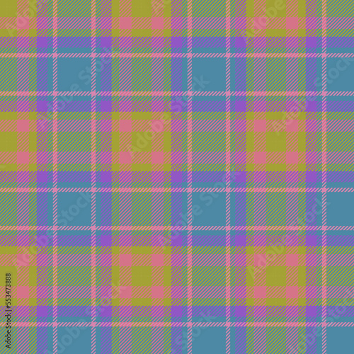 colorful plaid seamless vector pattern with twill weave