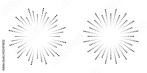 radial Halftone pattern background. Abstract concentric dotted backdrop. Halftone design element for various purposes.	