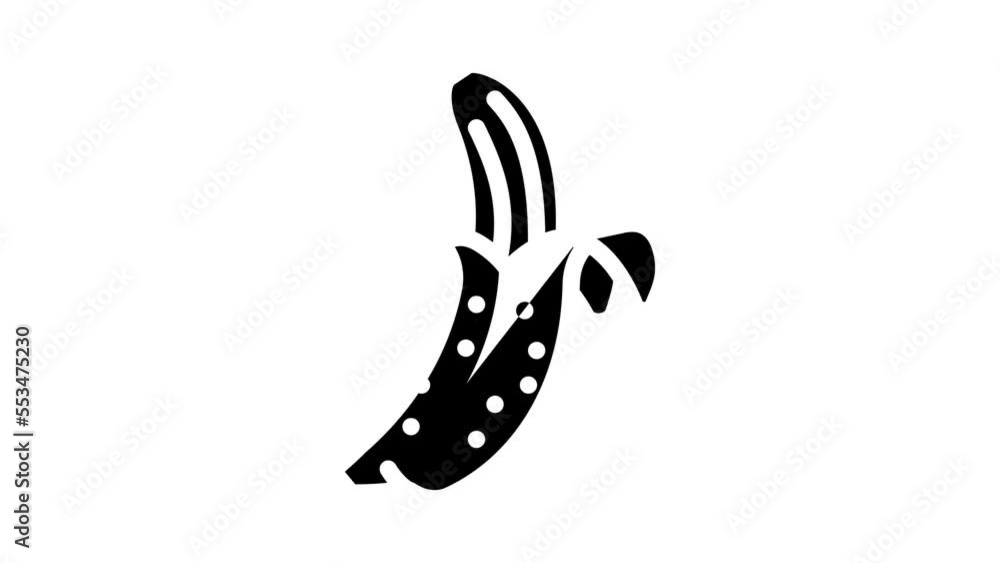 banana peeled glyph icon animation banana peeled glyph icon animation