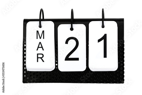 Obraz na płótnie 21st of March - date on the metal calendar w salonie