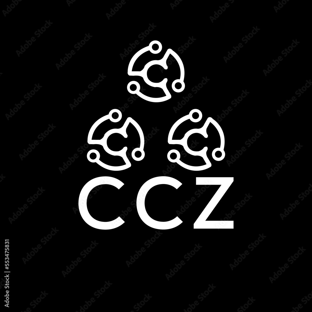 CCZ letter logo. CCZ best black background vector image. CCZ Monogram