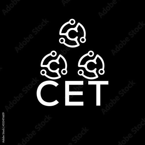 CET letter logo. CET best black background vector image. CET Monogram logo design for entrepreneur and business.
