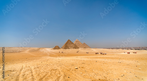 ancient pyramid in the desert in  egypt