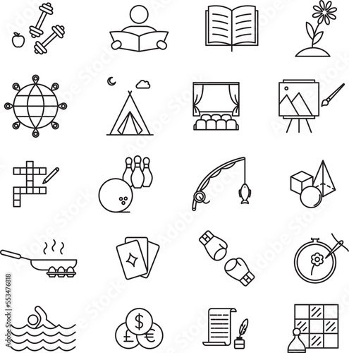 hobbies icons collection