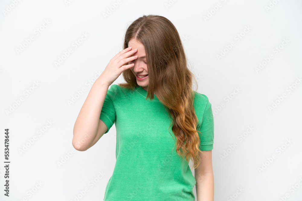 Young pretty woman isolated on white background laughing Young pretty woman isolated on white background laughing