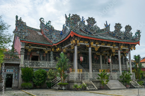 George Town, Malaysia - November 2022: Khoo Kongsi is the largest clan temple in George Town on November 17, 2022 in Penang, Malaysia..