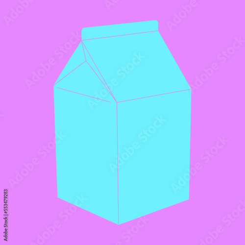 Fashion minimal illustration art. Creative carton of milk retro colors design