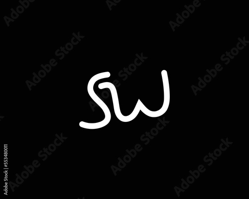 letter SW logo design vector template