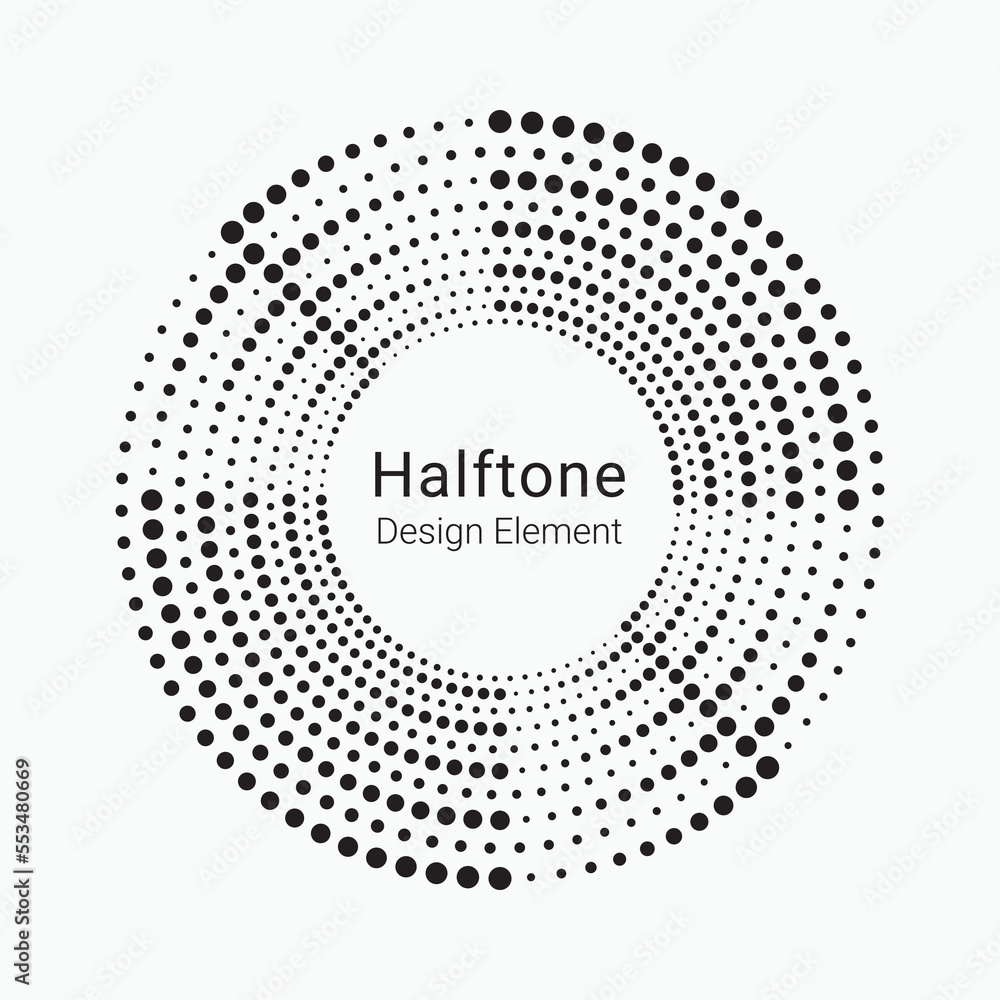 Dotted circular logo. circular concentric dots isolated on the white background. Halftone fabric design. Halftone circle dots texture. Vector design element for various purposes. Dotted circular logo. circular concentric dots isolated on the white background. Halftone fabric design. Halftone circle dots texture. Vector design element for various purposes.